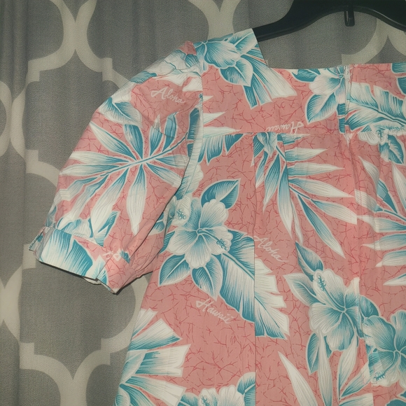 Vtg Made in Hawaii Hawaiian House Dress Womens Medium Hibiscus Aloha Hawaii - Picture 11 of 11